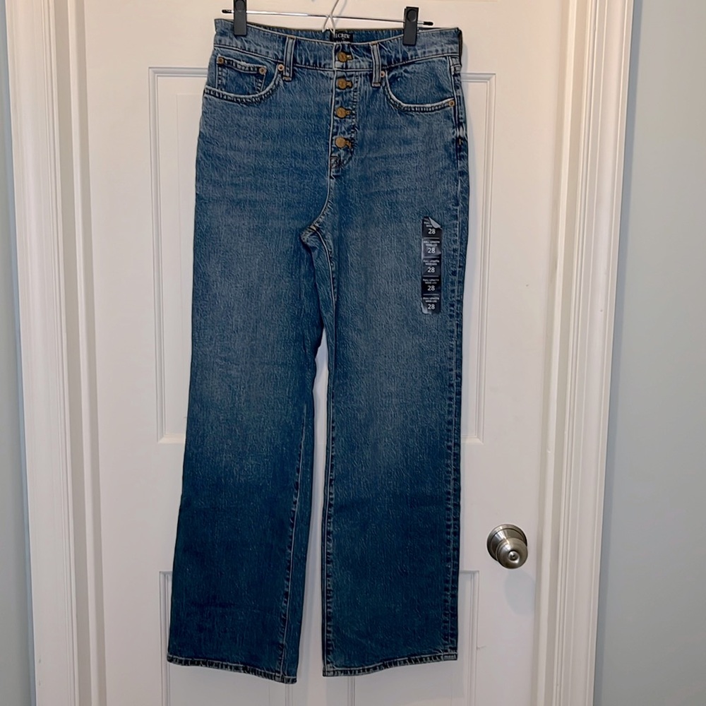J. Crew Full Length Wide-Leg All Day Stretch Jeans Size 28- NWT